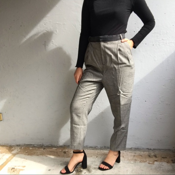 gingham high waisted trousers - Picture 5 of 16